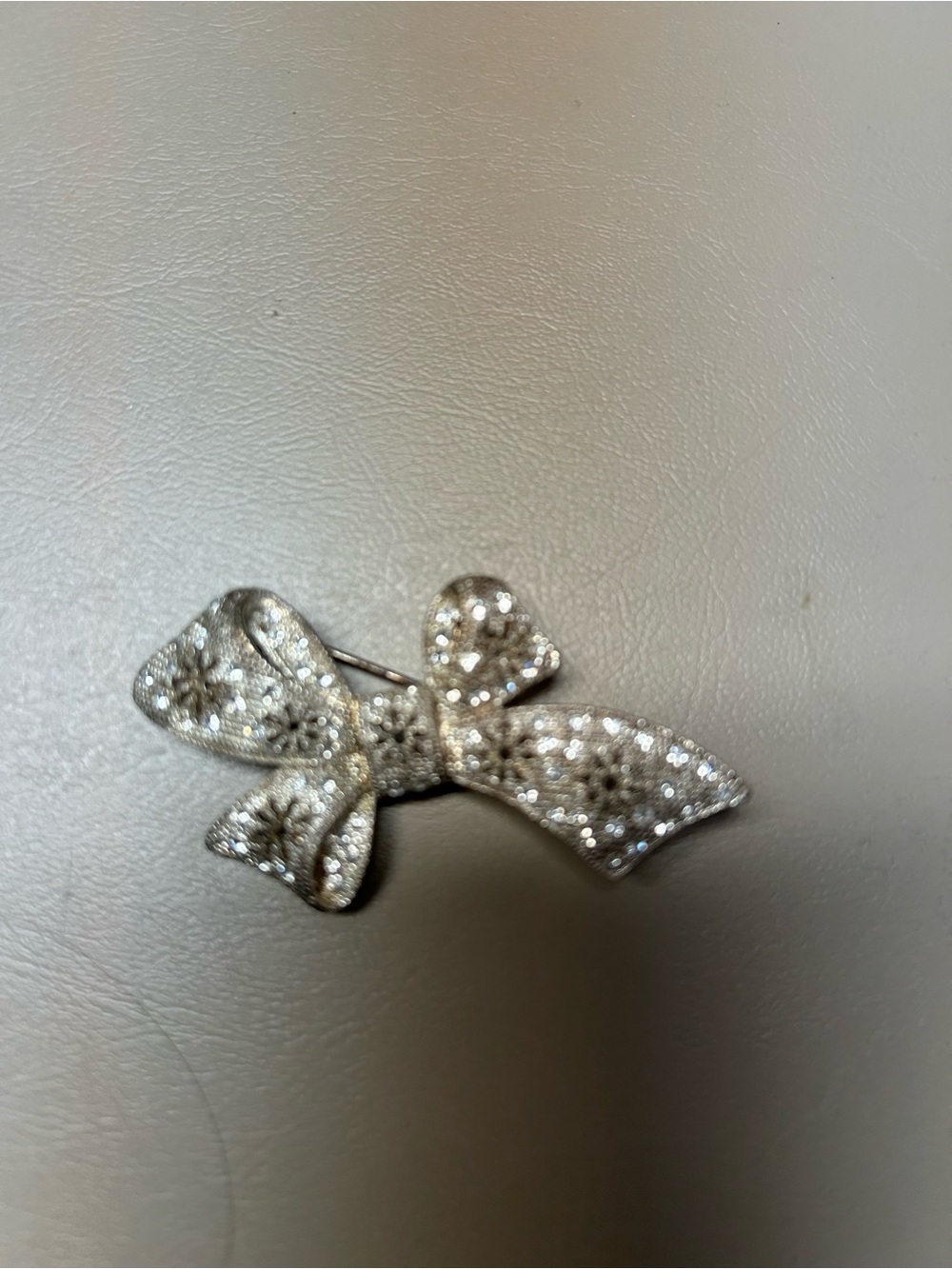 Silver Bow Crystal Brooch - Women Jewelry